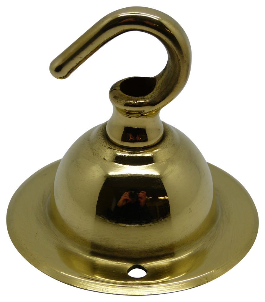 Ceiling Hookplate Brass 2½” Ø Lampfix